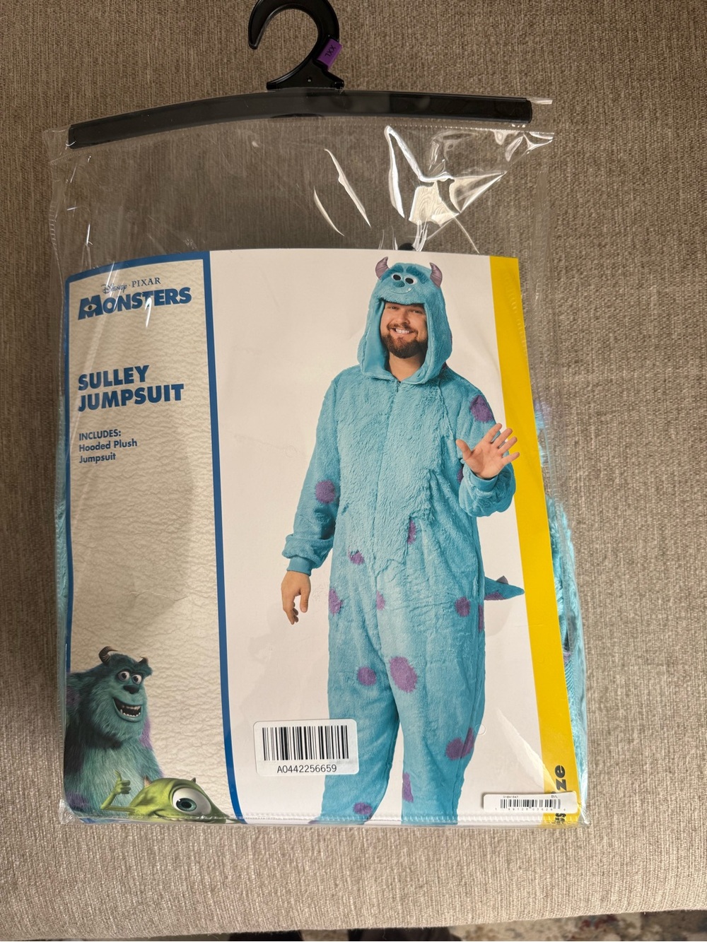 Disney Sulley Plush Jumpsuit Costume in Light Blue with Purple Spots -XXL